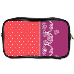 Lace Dots With Violet Rose Toiletries Bag (two Sides)