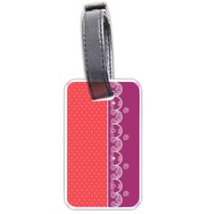 Lace Dots With Violet Rose Luggage Tag (two Sides)