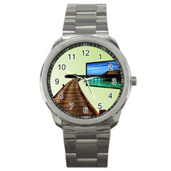 Virtual Tv Stainless Steel Sports Watch (round)