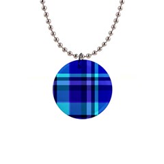 Blue Plaid Button Necklace by crabtreegifts