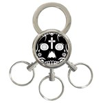 Sugar Skull 3-Ring Key Chain Front
