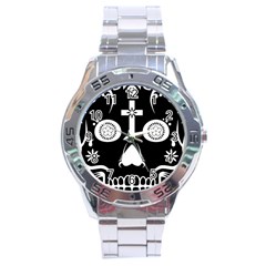 Sugar Skull Stainless Steel Watch (men s)