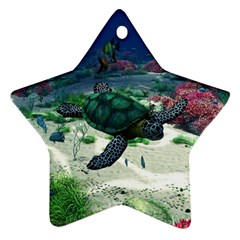 Sea Turtle Star Ornament (two Sides) by gatterwe