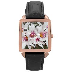 Bloom Cactus  Rose Gold Leather Watch  by ADIStyle