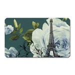 Blue roses vintage Paris Eiffel Tower floral fashion decor Magnet (Rectangular)