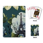 Blue roses vintage Paris Eiffel Tower floral fashion decor Playing Cards Single Design