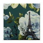 Blue roses vintage Paris Eiffel Tower floral fashion decor Face Towel