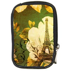Floral Eiffel Tower Vintage French Paris Compact Camera Leather Case by chicelegantboutique