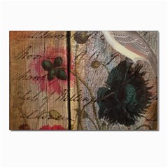 Vintage Bird Poppy Flower Botanical Art Postcards 5  X 7  (10 Pack) by chicelegantboutique