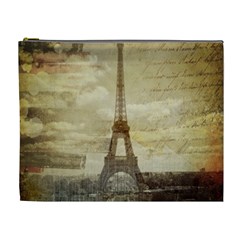 Elegant Vintage Paris Eiffel Tower Art Cosmetic Bag (xl) by chicelegantboutique