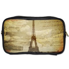 Elegant Vintage Paris Eiffel Tower Art Travel Toiletry Bag (one Side) by chicelegantboutique