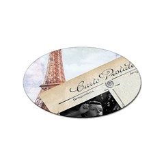 French Postcard Vintage Paris Eiffel Tower Sticker (oval)
