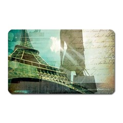 Modern Shopaholic Girl  Paris Eiffel Tower Art  Magnet (rectangular)