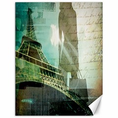 Modern Shopaholic Girl  Paris Eiffel Tower Art  Canvas 12  X 16  (unframed)