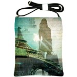 Modern Shopaholic Girl  Paris Eiffel Tower Art  Shoulder Sling Bag Front