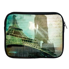 Modern Shopaholic Girl  Paris Eiffel Tower Art  Apple Ipad 2/3/4 Zipper Case