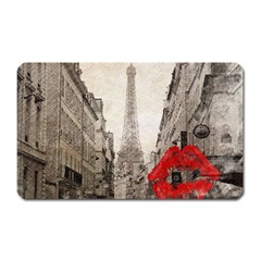 Elegant Red Kiss Love Paris Eiffel Tower Magnet (rectangular)