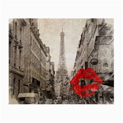Elegant Red Kiss Love Paris Eiffel Tower Glasses Cloth (small, Two Sided) by chicelegantboutique