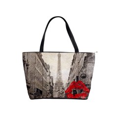 Elegant Red Kiss Love Paris Eiffel Tower Large Shoulder Bag by chicelegantboutique