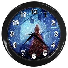 Elegant Winter Snow Flakes Gate Of Victory Paris France Wall Clock (black) by chicelegantboutique