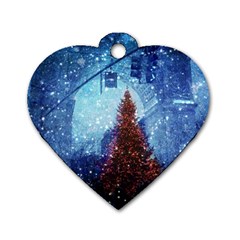 Elegant Winter Snow Flakes Gate Of Victory Paris France Dog Tag Heart (one Sided) 