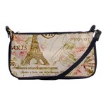 Floral Eiffel Tower Vintage French Paris Art Evening Bag Front