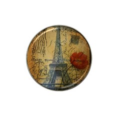 Vintage Stamps Postage Poppy Flower Floral Eiffel Tower Vintage Paris Golf Ball Marker 4 Pack (for Hat Clip)