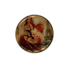 Vintage Newspaper Print Sexy Hot Gil Elvgren Pin Up Girl Paris Eiffel Tower Golf Ball Marker 10 Pack (for Hat Clip) by chicelegantboutique