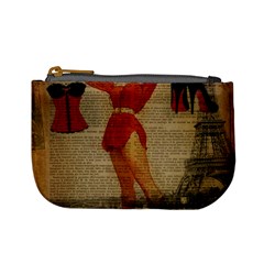 Vintage Newspaper Print Sexy Hot Gil Elvgren Pin Up Girl Paris Eiffel Tower Western Country Naughty  Coin Change Purse by chicelegantboutique