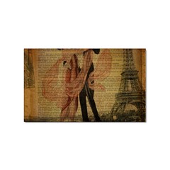 Vintage Paris Eiffel Tower Elegant Dancing Waltz Dance Couple  Sticker (rectangle) by chicelegantboutique