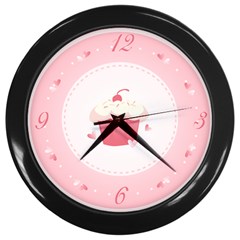 Cupcake Wall Clock (black) by Contest1694379