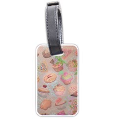French Pastry Vintage Scripts Cookies Cupcakes Vintage Paris Fashion Luggage Tag (two Sides) by chicelegantboutique