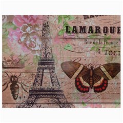 Girly Bee Crown  Butterfly Paris Eiffel Tower Fashion Canvas 36  X 48  (unframed)