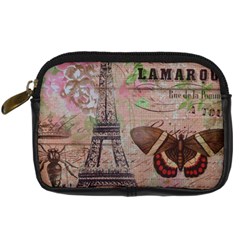 Girly Bee Crown  Butterfly Paris Eiffel Tower Fashion Digital Camera Leather Case by chicelegantboutique