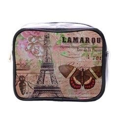 Girly Bee Crown  Butterfly Paris Eiffel Tower Fashion Mini Travel Toiletry Bag (one Side) by chicelegantboutique
