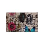 Floral Scripts Blue Butterfly Eiffel Tower Vintage Paris Fashion Sticker 10 Pack (Rectangle)