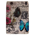Floral Scripts Blue Butterfly Eiffel Tower Vintage Paris Fashion Removable Flap Cover (Small)