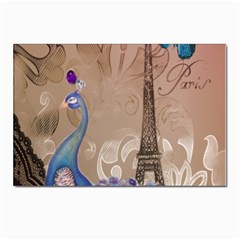 Modern Butterfly  Floral Paris Eiffel Tower Decor Postcards 5  X 7  (10 Pack) by chicelegantboutique