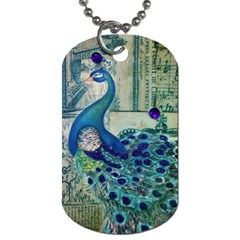 French Scripts Vintage Peacock Floral Paris Decor Dog Tag (one Sided) by chicelegantboutique