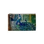 French Scripts Vintage Peacock Floral Paris Decor Cosmetic Bag (Small) Front