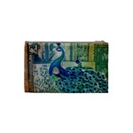 French Scripts Vintage Peacock Floral Paris Decor Cosmetic Bag (Small) Back