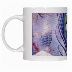 Peacock Feather White Rose Paris Eiffel Tower White Coffee Mug by chicelegantboutique