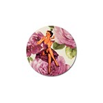 Cute Purple Dress Pin Up Girl Pink Rose Floral Art Golf Ball Marker 10 Pack Front
