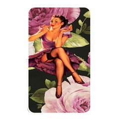 Cute Gil Elvgren Purple Dress Pin Up Girl Pink Rose Floral Art Memory Card Reader (rectangular) by chicelegantboutique