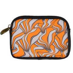 Foolish Movements Swirl Orange Digital Camera Leather Case by ImpressiveMoments