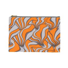 Foolish Movements Swirl Orange Cosmetic Bag (large) by ImpressiveMoments