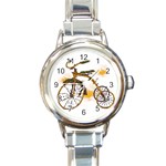 Tree Cycle Round Italian Charm Watch Front