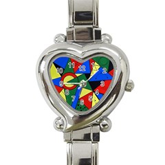 Modern Art Heart Italian Charm Watch  by Siebenhuehner