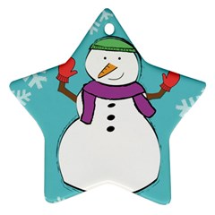Snowman Star Ornament by PaolAllen