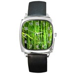 Bamboo Square Leather Watch